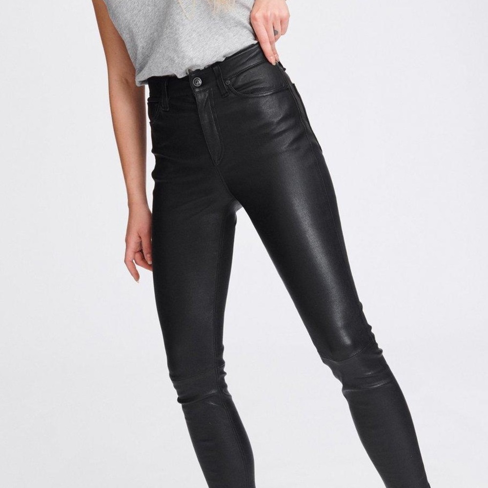 Rag and bone black 100% leather pants